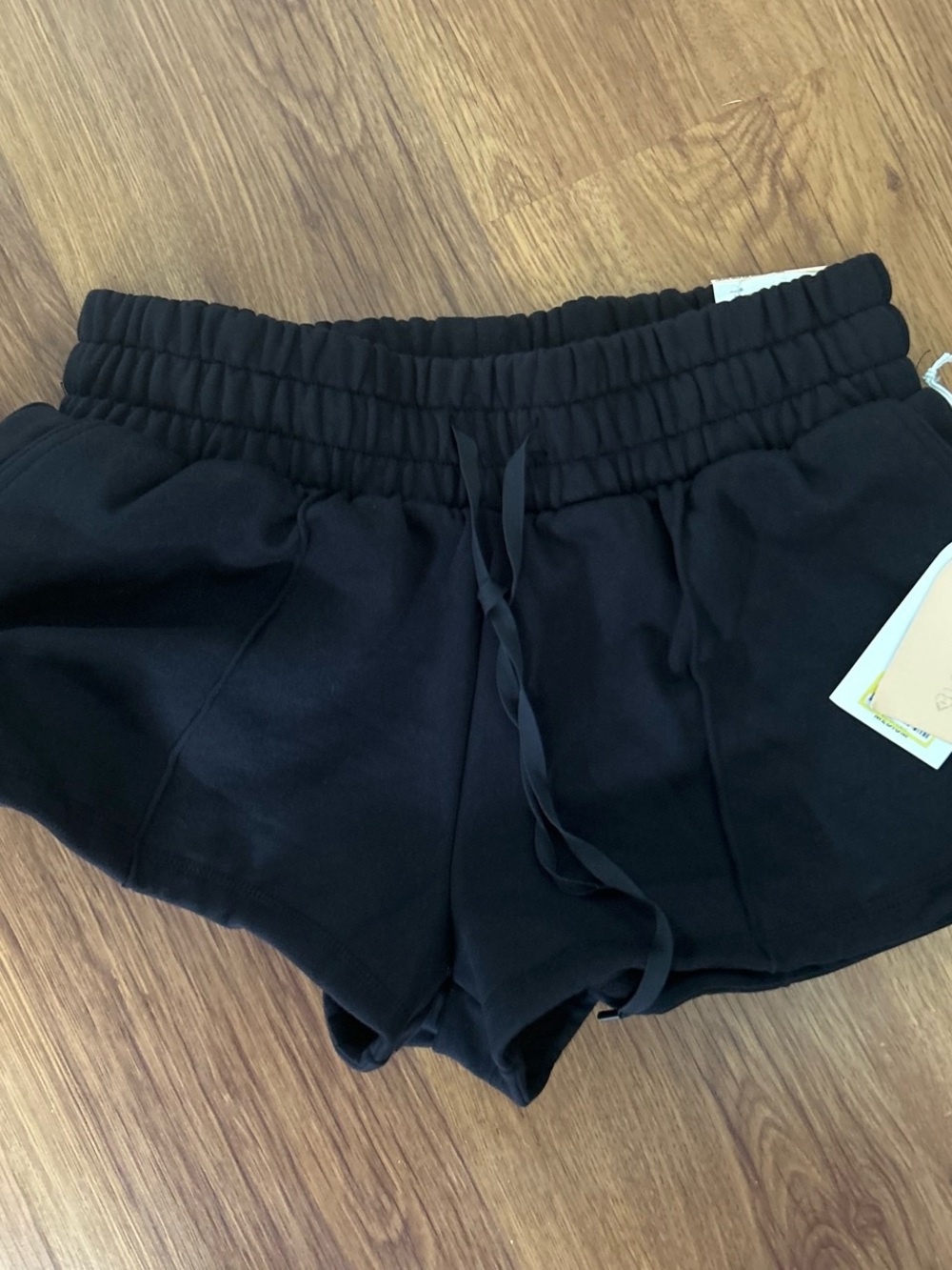 Blogilates Black Marshmallow Drawstring Shorts with Elastic Waist